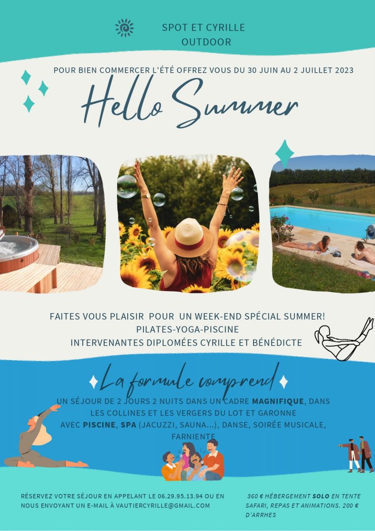Stage Hello Summer du 30 juin 1er et 2 juillet 2023
